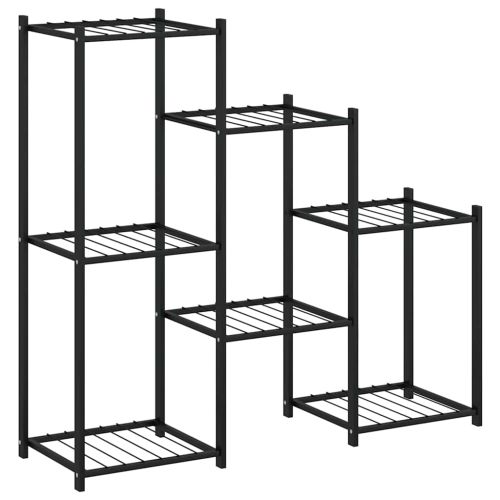 Стойка за цветя, 83x25x80 см, черна, желязо