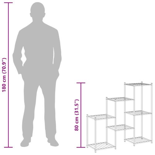 Стойка за цветя, 83x25x80 см, черна, желязо