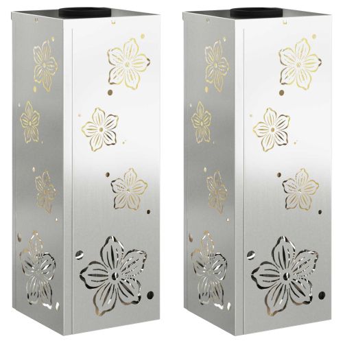 Соларна LED светлина за пътека 2 pcs Сребрист