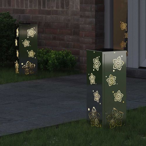 Соларна LED светлина за пътека 2 pcs Сребрист