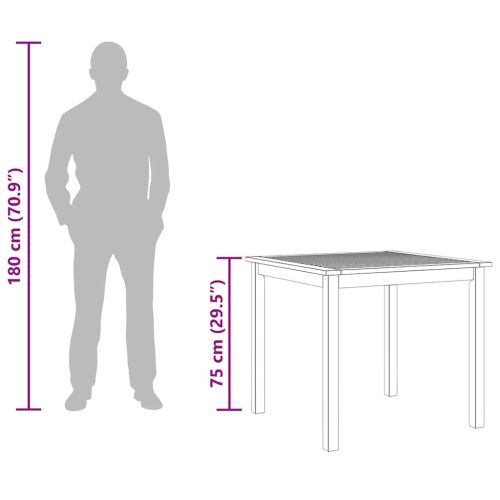 Градинска маса, 85x85x74 см, акация масив
