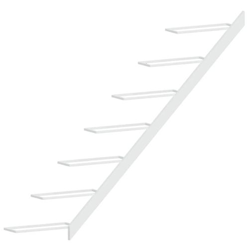 Стойки за вино за стенен монтаж за 7 бутилки 2 бр бели метални