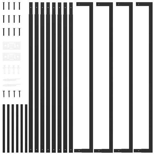 Стойка за дърва за огрев, черен мат, 110x28x214 см, стомана
