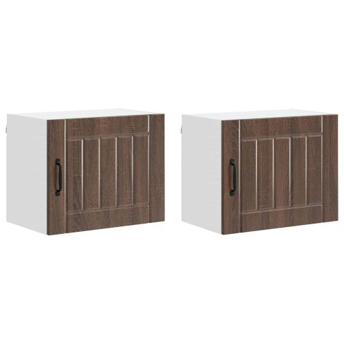 Стенен шкаф LUCCA 2 pcs Кафяв дъб 50 x 31 x 40 см