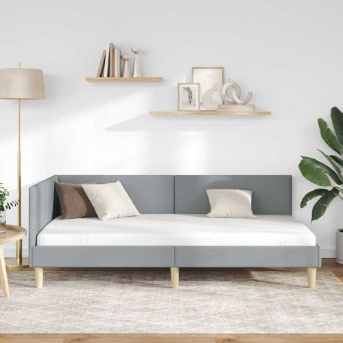 Ъглова рамка за легло с таблото Светлосиво 80 см x 200 см