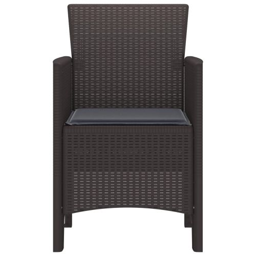 Градински стол 4 pcs Кафяво 53 x 49 x 85 см Полипропилен