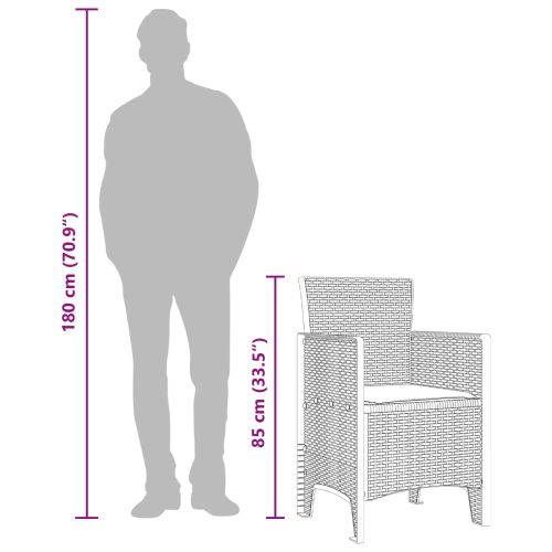 Градински стол 4 pcs Бяло 53 x 49 x 85 см Полипропилен