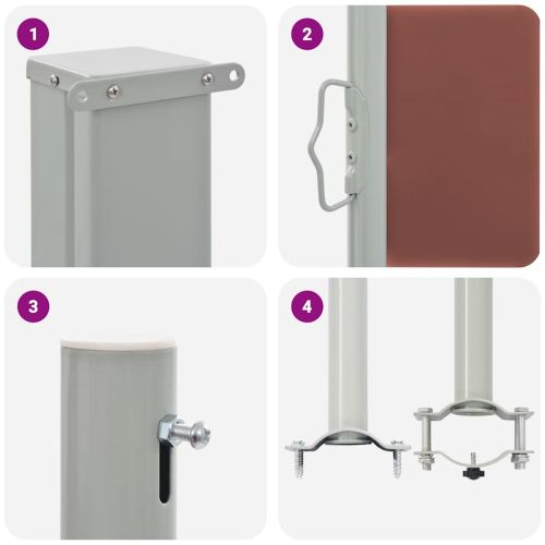 Прибираща се странична тента, 100х300 см, кафява