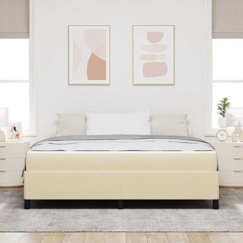 Легло с пружинирана основа Крем 180 x 200 cm текстил