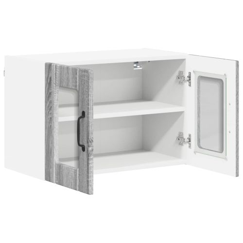Стенен стъклен шкаф LUCCA 2 pcs Сива сонома 60 x 31 x 40 см