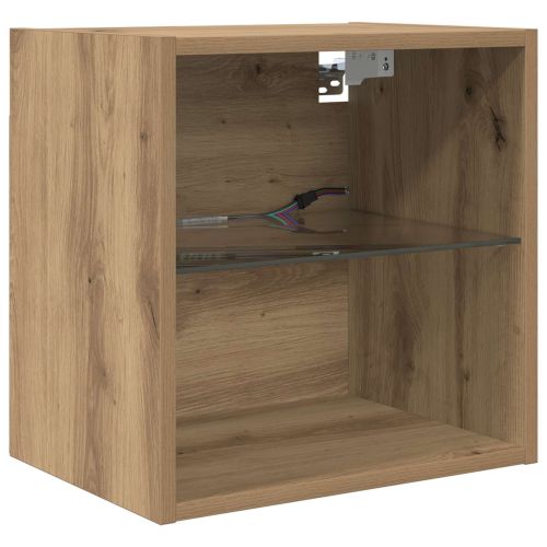 ТВ стенни единици с LED 5 бр. Дъб 100 x 30 x 30 cm