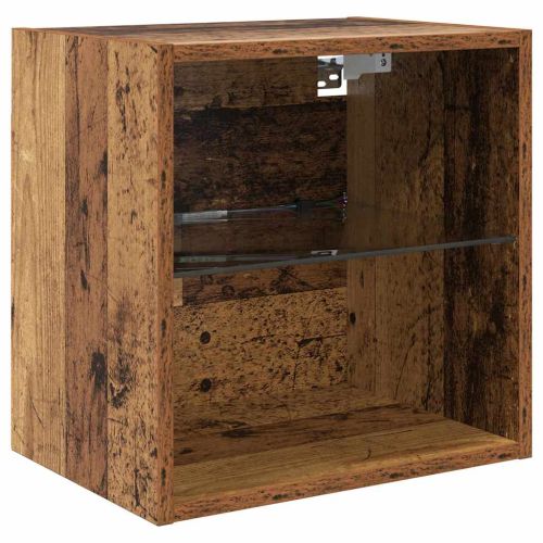 ТВ стенни единици с LED с LED 5 pcs Старо дърво Инженерно дърво