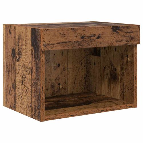 ТВ стенни единици с LED с LED 5 pcs Старо дърво Инженерно дърво