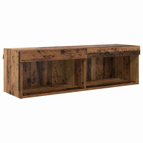 ТВ стенни единици с LED с LED 5 pcs Старо дърво Инженерно дърво