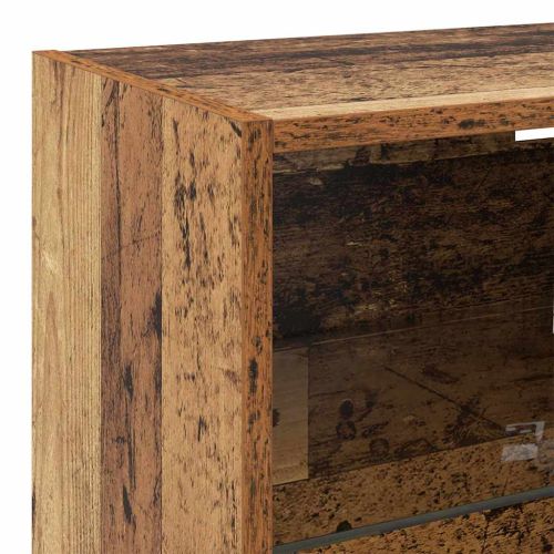 ТВ стенни единици с LED с LED 5 pcs Старо дърво Инженерно дърво