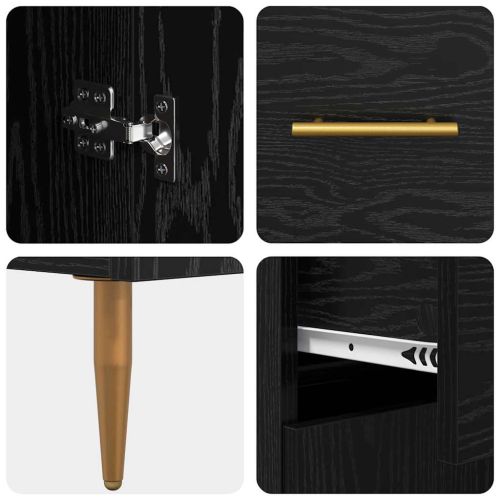 Висок шкаф Черния дъб 69,5 x 34 x 180 см Инженерно дърво