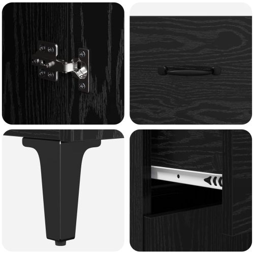 Висок шкаф Черния дъб 69,5 x 34 x 180 см Инженерно дърво