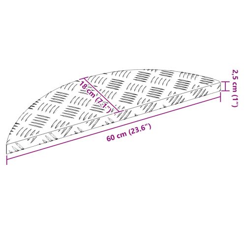 Стъпало Полумесец 5 pcs Сребрист 60 x 18 x 2,5 см Алуминий
