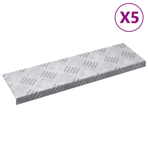 Стъпало Правоъгълна 5 pcs Сребрист 60 x 18 x 2,5 см Алуминий