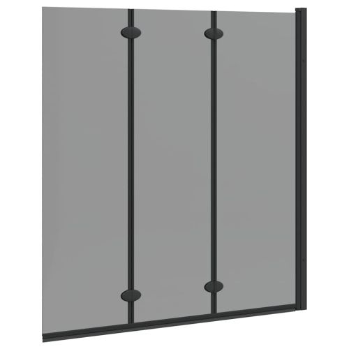 Душова обшивка Черно 130 x 138 см ESG стъкло и алуминий