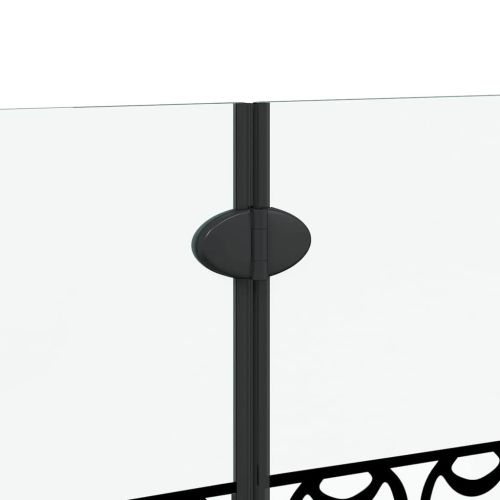 Душова обшивка Черен и прозрачен 130 x 130 cm закалено стъкло