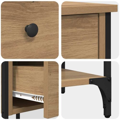 Нощен шкаф с чекмедже 2 pcs Кафяво 33.5 x 36 x 70 см