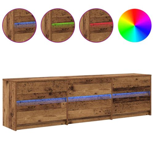 ТВ Единици 2 pcs Старо дърво 180 x 34 x 50 см Инженерно дърво