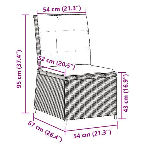 Градински диван с възглавница Светлосиво полиратан