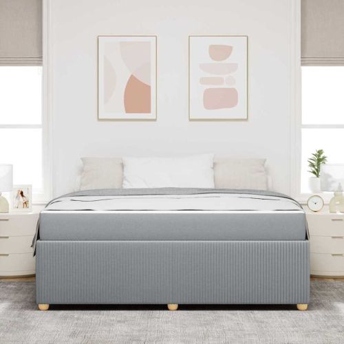 Рамка за легло с матрак Светлосиво 180 x 200 cm текстил