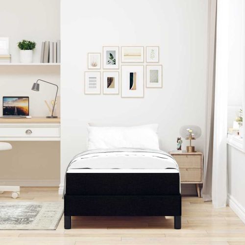 Легло с пружинирана основа с матрак Черно 80 x 200 cm текстил