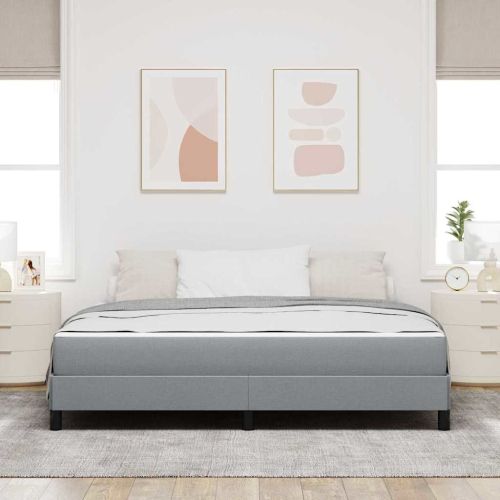 Легло с пружинирана основа Светлосиво 180 x 200 cm текстил