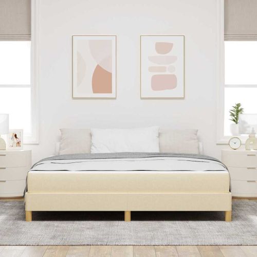 Легло с пружинирана основа с матрак Крем 180 x 200 cm текстил