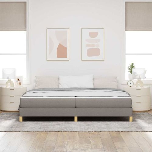 Легло с пружинирана основа Таупе 200 x 200 cm текстил