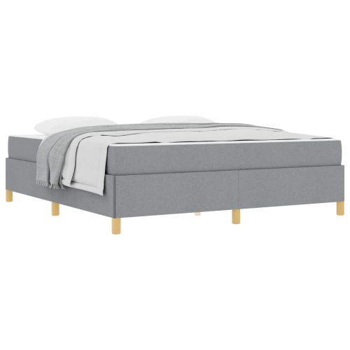 Рамка за легло с матрак Светлосиво 180 x 200 cm текстил