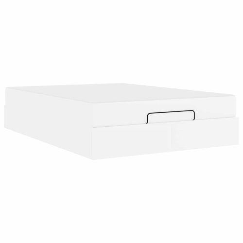 Рамка за легло с матрак с матрак 2 pcs Бяло ПВЦ