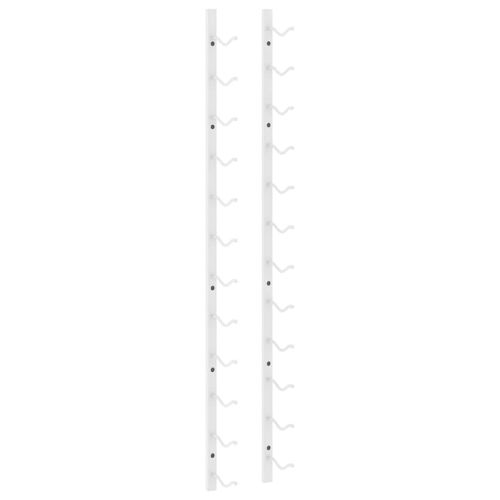 Стойки за вино за 12 бутилки, стенен монтаж, 2 бр, бели, желязо