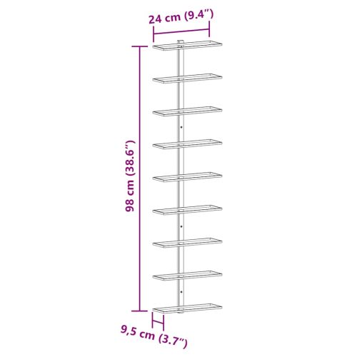 Стойки за вино за 9 бутилки стенен монтаж 2 бр златисти желязо