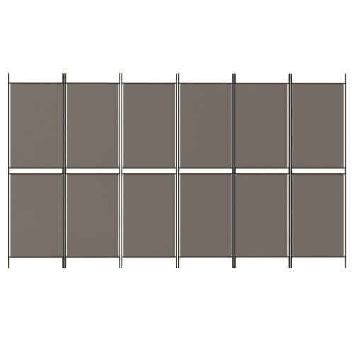 Параван за стая, 6 панела, антрацит, 300x180 cм, текстил