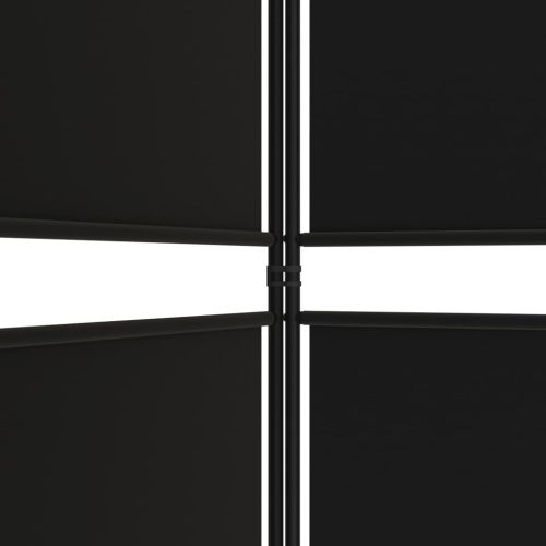 Параван за стая, 6 панела, черен, 300x180 cм, плат