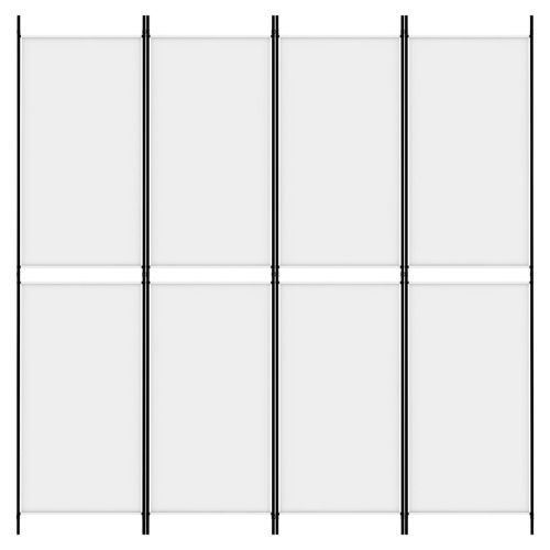 Параван за стая, 4 панела, бял, 200x200 см, текстил