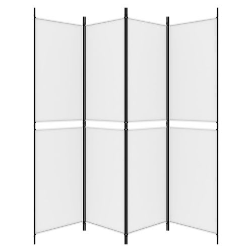 Параван за стая, 4 панела, бял, 200x200 см, текстил