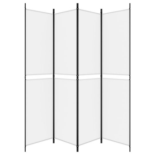 Параван за стая, 4 панела, бял, 200x220 см, текстил