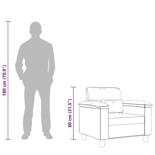 Кресло, кремави, 60 см, микрофибърен текстил