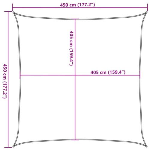 Платно-сенник, 160 г/м², квадратна, светлосив, 4,5x4,5 м, HDPE