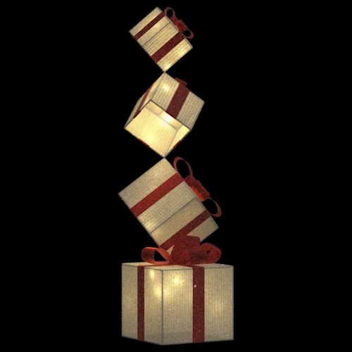 Коледна декорация Кутия за подарък 80 светодиода Топло бяло