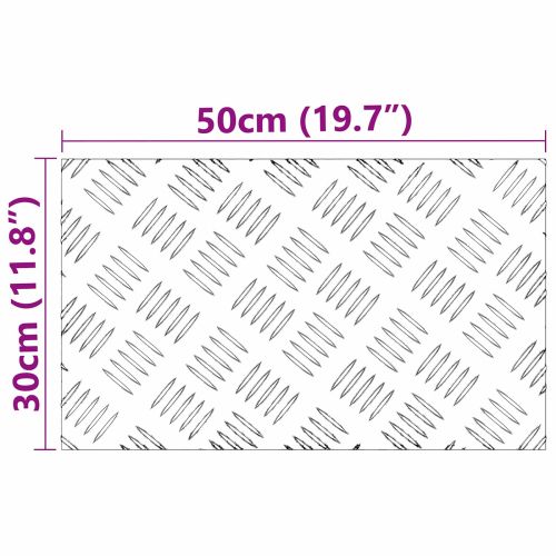 Стъпало Правоъгълна 4 pcs Сребрист 50 x 30 cm Алуминий
