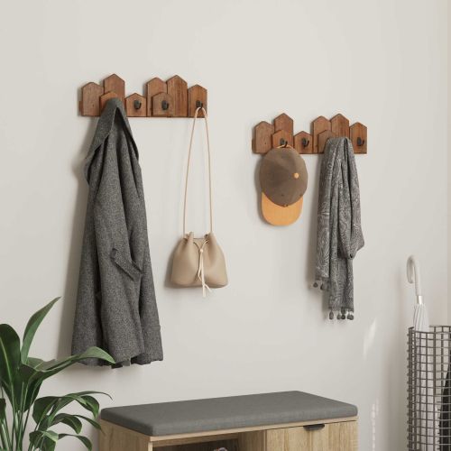 Закачалка Кафяво 48 x 8 x 15 см Масивно махагоново дърво