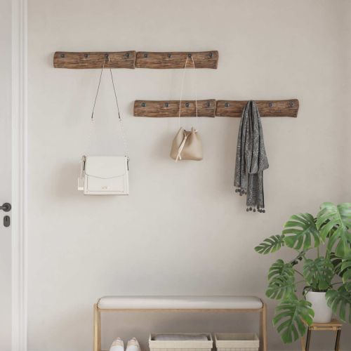 Закачалка Кафяво 50 x 8 x 12 см Солидно възстановено дърво