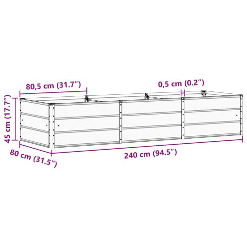 Кашпа Зелен 240 x 80 x 45 cm Стомана
