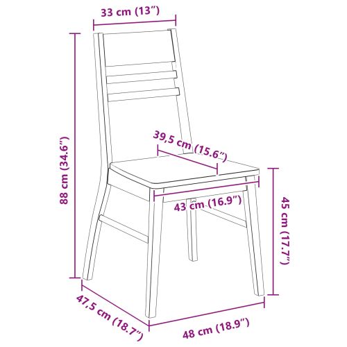 Обедени столове 2 pcs Светло кафяво 43 x 54 x 89 см